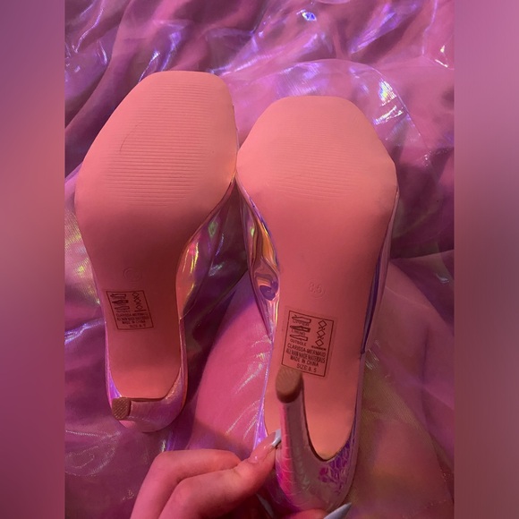 ✨Holographic Mermaid/Snakeskin Iridescent Heels✨🐍8.5 ✨AZALEA WANG✨NEW, SOLD OUT - Picture 12 of 15